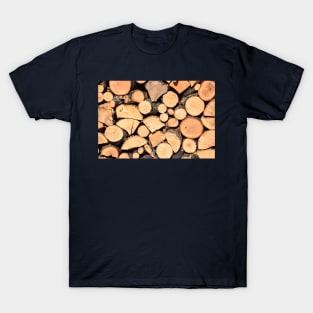 Sunny Wooden Log Pile T-Shirt